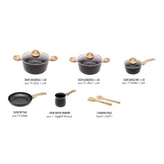 Easy Cook Marble Coated Cookware set 10pcs