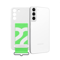Samsung Galaxy S22+ Silicone Cover with Strap White