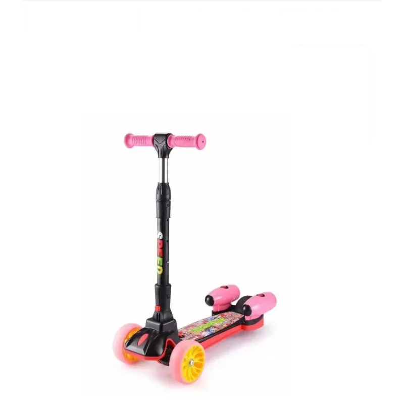 Foldable Three-wheeled Children Scooter with Spray Flash Foldable Three-wheeled Children Scooter with Spray Flash