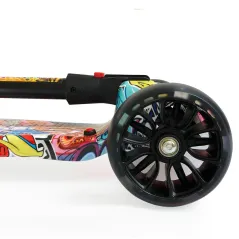 Foldable Three-wheeled Children Scooter with Spray Flash & Music Features