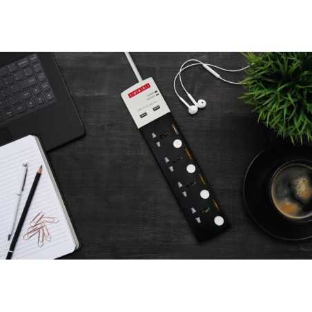 Torri Multi-Function 4 Way Power Strip With 2.4A Usb Charger-3 Meter