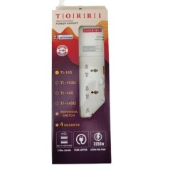 Torri Multi-Function 4 Way Power Strip 3-Meter