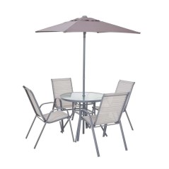 Garden Dining Set 4 Seater with Parasol