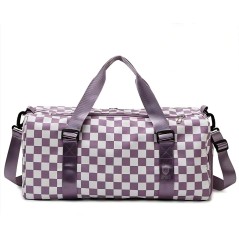 Lightweight Portable Plaid Gym Bag