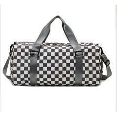 Lightweight Portable Plaid Gym Bag