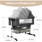 Easy Folding Portable Baby Cradle with Large Storage Basket