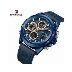 NAVIFORCE NF8033 New Dynamic Street Trend Sports Silicone Strap Waterproof Quartz Luminous Chronograph Men Watch