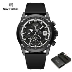 NAVIFORCE NF8033 New Dynamic Street Trend Sports Silicone Strap Waterproof Quartz Luminous Chronograph Men Watch