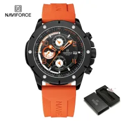 NAVIFORCE New Fashion Men’s Watch Chronograph Business Quartz Wristwatches Waterproof Luminous Silicone Strap Clock Reloj Hombre