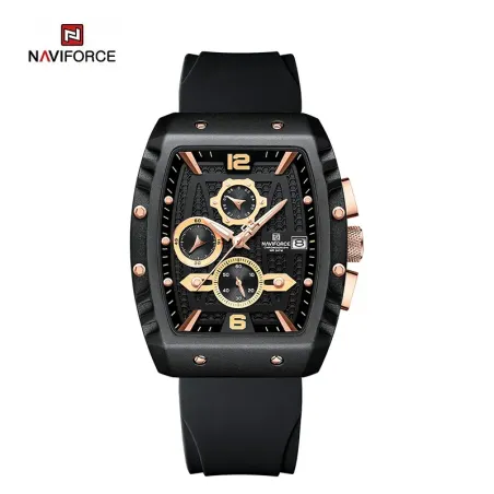 NAVIFORCE Quartz Colorful Silicone with Square Case Chronograph Sport Wrist Watch for Men