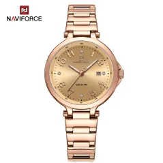 NAVIFORCE women watch luxury quartz Calendar waterproof wristwatch stainless steel watches for girls