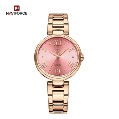 NAVIFORCE Original New Stainless Steel Analog Sparkling Women Elegance Quartz Watch