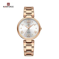 NAVIFORCE Original New Stainless Steel Analog Sparkling Women Elegance Quartz Watch