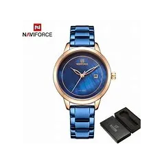 NAVIFORCE NF 5008 Women’s Watch Luxury Fashion Simple – Analog Watch Dial with Date Stainless Steel Waterproof Wristwatch