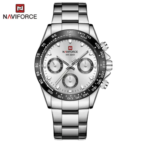 NAVIFORCE Mens/Womens Fashion Multifunction Watches Quartz Analog Stainless Steel Waterproof Watch