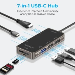 Promate Prime Hub Lite 7 In 1 Usb C