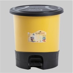 Classy Touch Padel Dustbin, Trash Can,Plastic Rectangular Garbage Can Lid, Commercial Waste Bin – (8.5 Liter – Yellow )