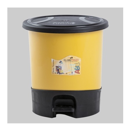 Classy Touch Padel Dustbin, Trash Can,Plastic Rectangular Garbage Can Lid, Commercial Waste Bin – (8.5 Liter – Yellow )