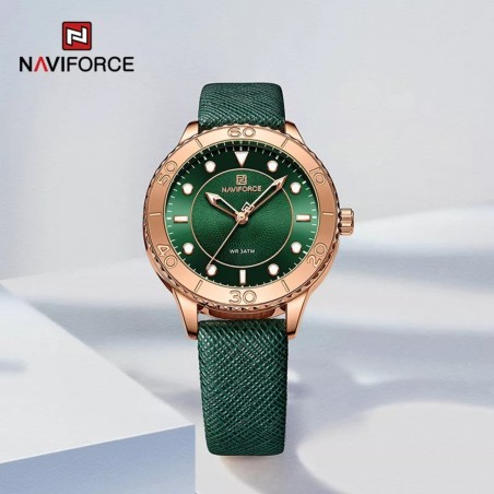 Naviforce Womens Classic Leather Strap Watch