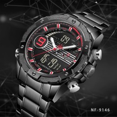 Naviforce Multifunction Dual Time Stainless Seel Watch