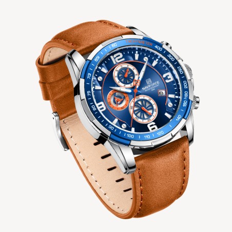 Naviforce Fashion Chronograph Date Display Leather Strap Watch