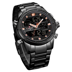 Naviforce Digital Analog Dual Movement Stainless Steel Watch