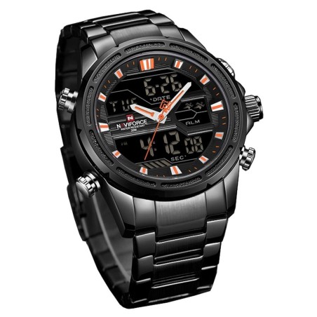 Naviforce Digital Analog Dual Movement Stainless Steel Watch