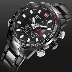 Naviforce Analog Digital Stainless Steel Watch