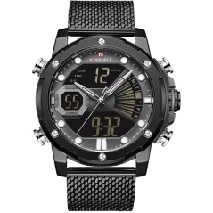 Naviforce Metal Strap Analog Digital Watch