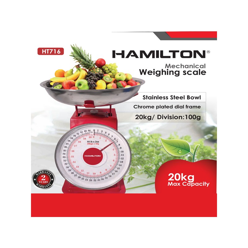 Hamilton Mechanical Weighing/Stainless Steel Bowl/20KG
