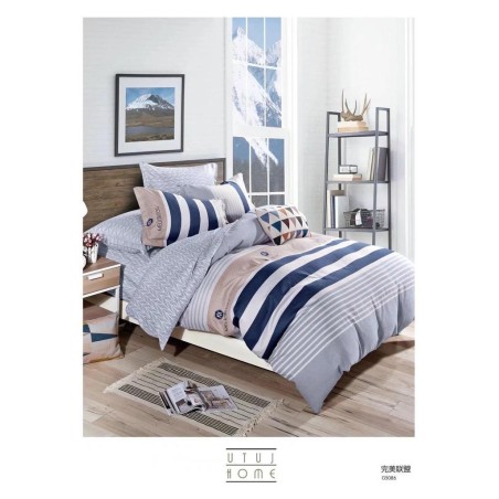 Classic Stripe Double Size Cotton Bedsheet