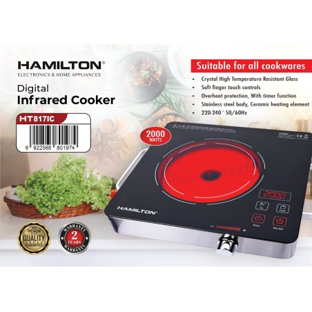 Hamilton Single Burner Digital Infrared Cooker I/2000Watts