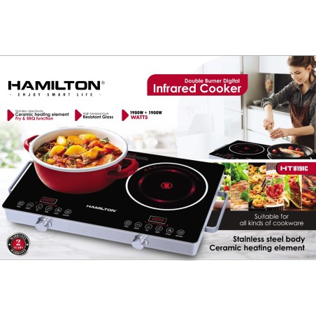 Hamilton Double Burner Digital Infrared Cooker /1900W+1900W