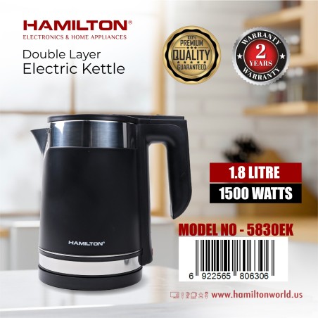 Hamilton Electric Kettle Dbl Lyr 1.8L HT5830