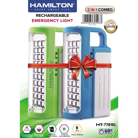 Hamilton Rechargable Emergency Light 2IN1 Combo 5V/5000Mah