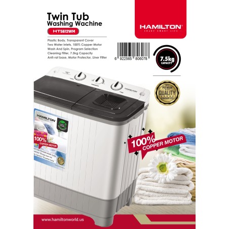 HAMILTON WASHING MACHINE TWIN TUB 7.5KG