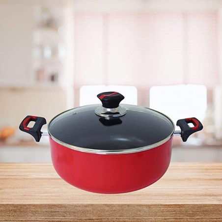 Easy cook 30 Cm Non Stick Casserole with Glass Lid 2.5MM