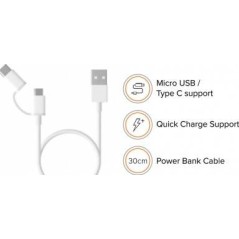 Mi 2In1 USB Cable Micro USB To Type C 30Cm