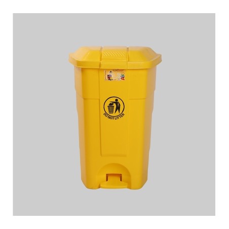 Classy Touch Plastic Rectangular 28 Liter Dustbin | Commercial Waste Bin | Yellow