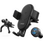Anker Powerwave 7.5 Car Mount With 2-Port Quick Charge 3.0 Car Charger Black