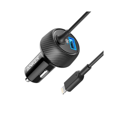 Anker Powerdrive 2 Elite With Lightning Connector With Offline Black