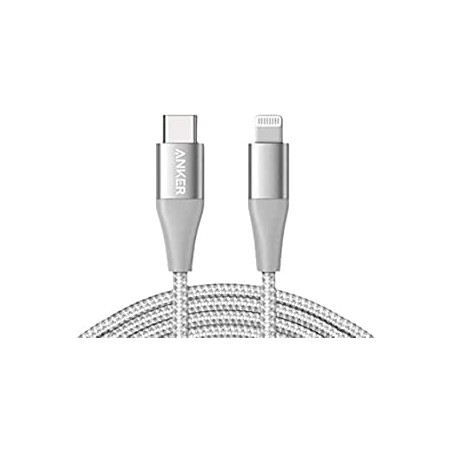 Anker Powerline +II USB-C Cable With Lightning Connector 6FT Silver