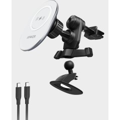 Anker Powerwave Magnetic Charging Car Mount Black+White