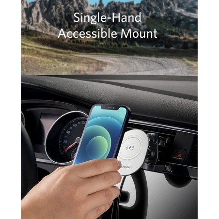 Anker Powerwave Magnetic Charging Car Mount Black+White