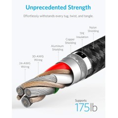 Anker Powerline +II USB-C Cable With Lightning Connector 6FT Black