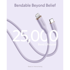 Anker Powerline III Flow USB-C With Lightning Connector 6FT Purple