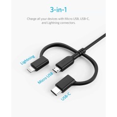 Anker Powerline II 3-IN-1 Cable Black