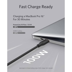 Anker Powerline III Flow USB-C TO USB-C 6FT Cable Black