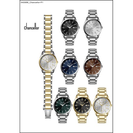 Chancellor Metal Band Mens Watches With Date