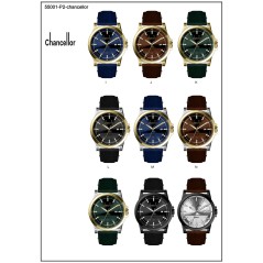 Chancellor Leather Band Mens Watches With Date